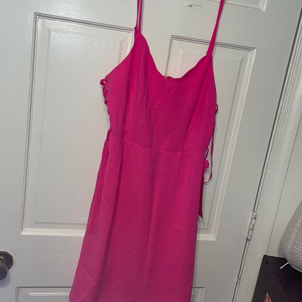 NWT hot pink size large dress